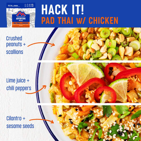 Mountain House Pad Thai with Chicken - Freeze Dried Backpacking & Camping Food, 2 Servings, Gluten-Free