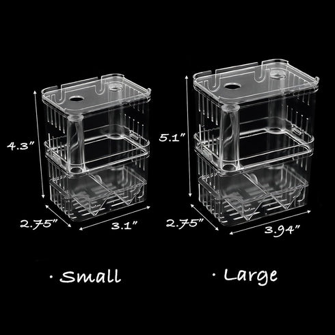 Petzilla In-Tank Aquarium Breeder Box, Breeding Incubator for Small Fish, Acrylic Divider for Shrimp & Clownfish