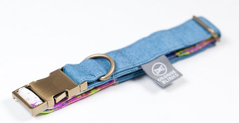 Just Denim Collection Collar for Pets in Blue and Purple-Prints