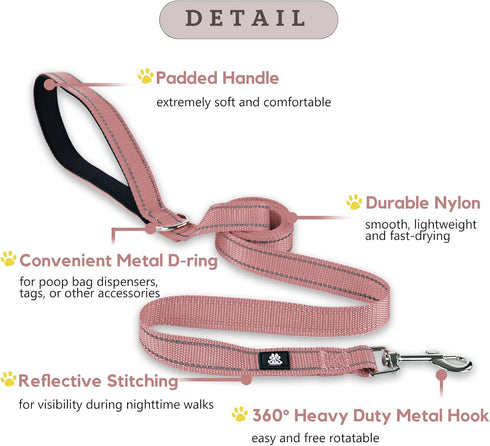 FURRYFECTION Reflective Dog Collar and Leash Set with Quick Release Buckle, Padded Neoprene for Small Medium Large Dogs