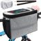 Large Bike Handlebar Bag with Phone Mount, Front Basket for Cycling Accessories, Includes Shoulder Strap