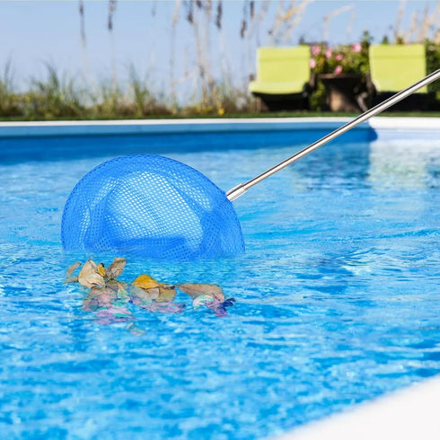 Generic Swimming Skimmer Swimming Pool Fishing Net, Pool Net with Stainless Steel Telescopic Pole, for Cleaning Above