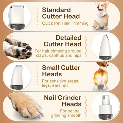4 1 4 Trimmer, Trimmer in Dog Grooming Kit with LED Display, Dog Grooming Clippers with Guide Combs, Rechargeable Low