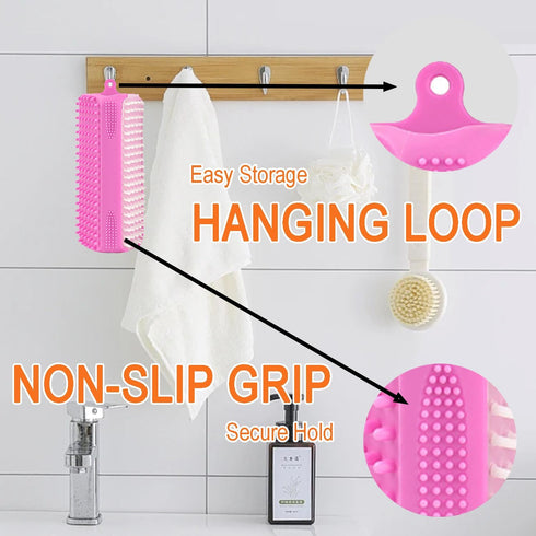 3-in-1 Triangular Dog Bath Brush for Dogs & Cats, Silicone Pet Grooming Brush with Deshedding Bristles, Massage Cones