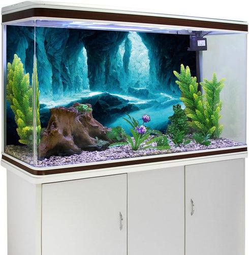 AWERT 48x24 inches Rock Cave Aquarium Background, Rock Pillar Terrarium Background for Fish Tank