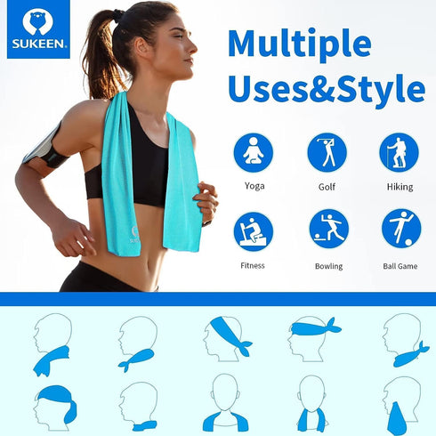 (40"x12"), Sukeen Cooling Towel Soft Breathable Cooling Towels for Neck and Face, Chilly Sweat Towel, Neck Cooling
