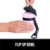 GORILLA GRIP Dog Water Bottle, 12 oz Portable Leak Proof Dispenser for Dogs, Pink Silicone Travel Bowl for Hiking