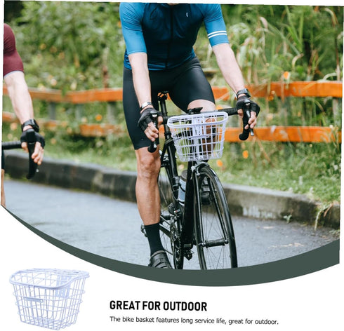Thickened Electric Bike Basket with Cover Practical Storage Holder for Front Handlebar Fit for Adult Bicycles Spacious