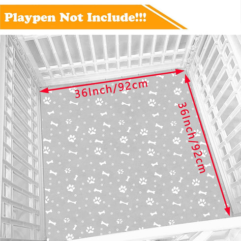 36 Inch 4 Dog Playpen Bottom Pad Fits for Panels Exercise Pet Playpen, Dog Crate Pad Puppy Playpen Pad, Hoop and Loop