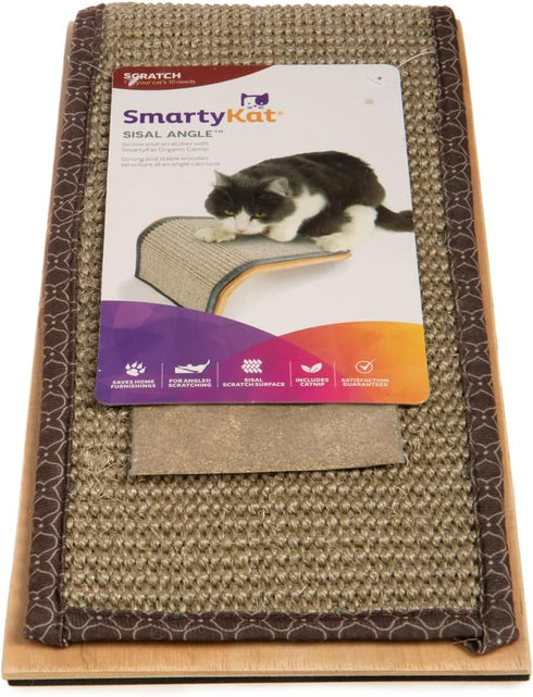SmartyKat Sisal Angle Cat Scratch Ramp, Includes Catnip, Natural, One Size