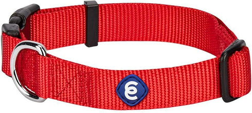Blueberry Pet Essentials Medium Dog Collar in Rouge Red | Classic Adjustable Nylon Strap for Medium Dogs, Eco-Friendly