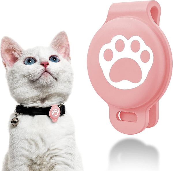 Case for Apple AirTag Pet Tracker, Anti-Lost Finder for Dog Cat Collar Accessories (Pink), 2.24x1.46x0.6 inch