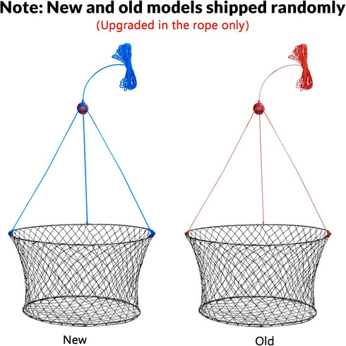24 QualyQualy Crab Ring Trap Bait with Crab Gague Measure and Bait Clip Crab Net Minnow Trap with Tarred Braided Twine