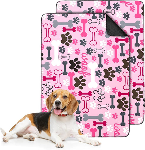 2PC Reusable Potty Pads for Dog-Washable Pee Pads for Floors/Couch/Bed and Crates-with