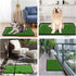 2 Dog Grass Puppy Training Pee Pad with Tray, Dog Potty with Replacement Artificial Grass Pads, Portable Pet Toilet
