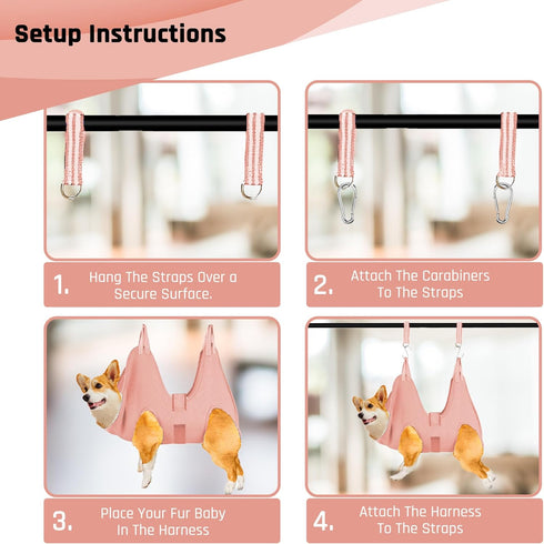 Dog Grooming Hammock with Security Strap, Medium Dog Holder for Nail Trimming, Hanging Harness