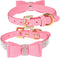 LOVPE Pink Velvet Leather Dog Collar/Cat Collar - Rhinestone Bow-Knot Tie for Small Dogs & Cats, Size S