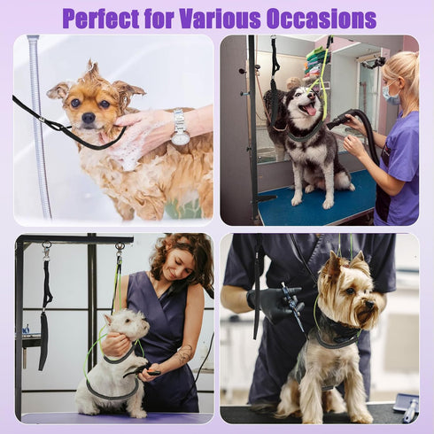 26"-40", Hammock Dog Grooming Arm with Clamp, Adjustable Height Pet Grooming Table Arm with and No-Sit Holder, Dog
