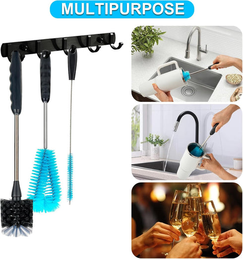 4 Pack Set, 3 1 Bottle Cleaner Including Long Water Bottle Clean, Straw Clean and in Multi Functions Clean, Suitable