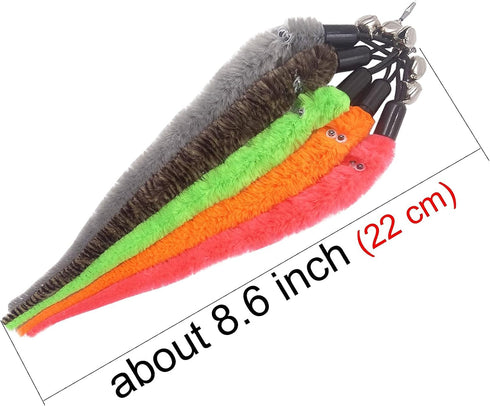 Cat Toy Worm Refills, 12 Pieces Interactive Wand Attachments for Indoor Cats