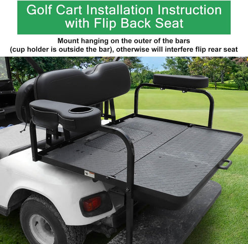 MOSNAI Golf Cart Armrest with Cup Holder for Club Car EZGO Yamaha, Upgrade Armrest with Phone Storage Pouch, Better