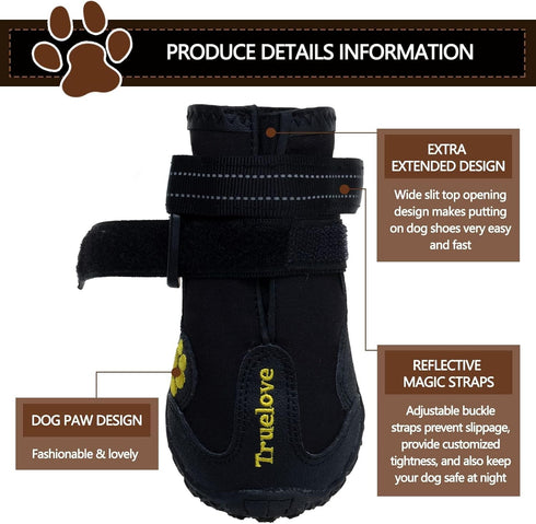 Expawlorer Dog Shoes for Large Dogs - Waterproof Booties for Hot Pavement, Hiking, Anti-Slip, All Weather Protection