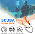 Pecihiko 13'' Scuba Diving Stick, Aluminium Alloy Lobster Tickle Stick Pointer Rod with Measurement, Adjustable Lanyard