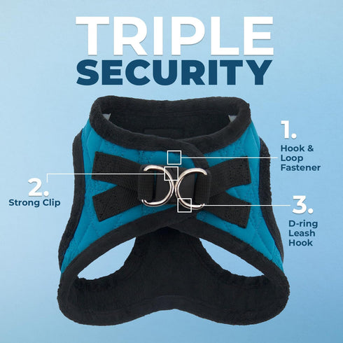 Voyager Step-In Plush Dog Harness by Best Pet Supplies - Soft Vest Harness for Small & Medium Dogs (Turquoise Plush), S