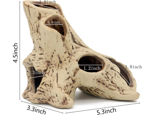 ALEGI Aquarium Tree Stump Hole for Betta Fish, Rock Cave Cichlid Stone Accessories for 10, 20 Gallon Fish Tank