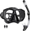 HiiPeak Snorkeling Gear for Adults, Dry Snorkel Set with Panoramic Wide View Diving Scuba Mask and Nose Cover
