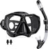 HiiPeak Snorkeling Gear for Adults, Dry Snorkel Set with Panoramic Wide View Diving Scuba Mask and Nose Cover