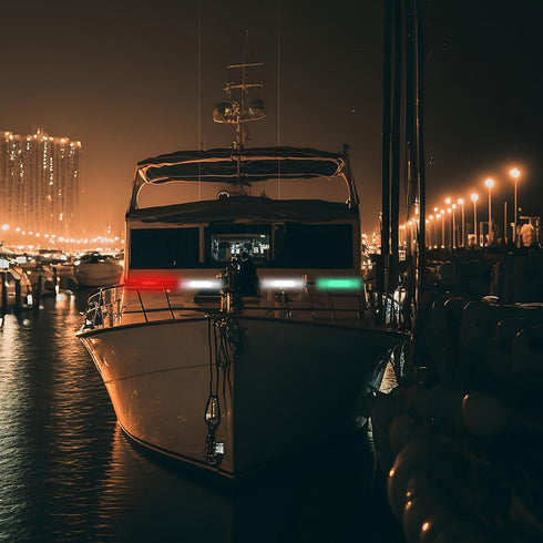 6 4 Treela Pcs LED Navigation Kayak Lights with Safety Whistle Battery Operated Stern Boat Lights Rechargeable Boat