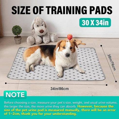 ,30"X34", 2 Packs FUWERY Washable Pee Pads for Dogs Thick Heavy Absorbency Reusable, Prevent Leakage, Non-Slip Pee Pads