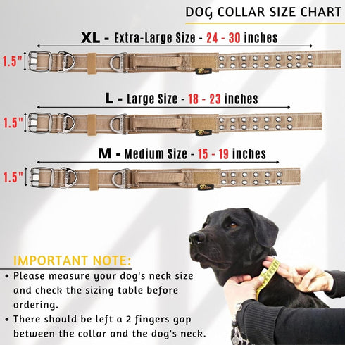 ADITYNA Heavy Duty Dog Collar with Handle, Thick Reflective Tactical Collar for Large Dogs, Soft Neoprene Padded