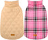 Kuoser Waterproof Dog Jacket, Pink XL, Adjustable Durable Coat for Extra Large Dogs