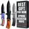 Spring Assisted Tactical Pocket Knife, 3.66" Sharp Blade with Wood Handle, Glass Breaker & Clip for EDC Camping
