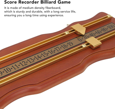 equlup 2 Billiard Game Scorer, Track Wavy Billiard Score Board Medium Density Fiberboard and Metal Billiard Game Score