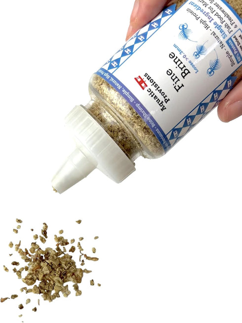 0.5 oz, Fine Brine Shrimp Freeze Dried Fish Food, Semi-Fine Loose Particles, for Freshwater and Marine Aquarium Fish