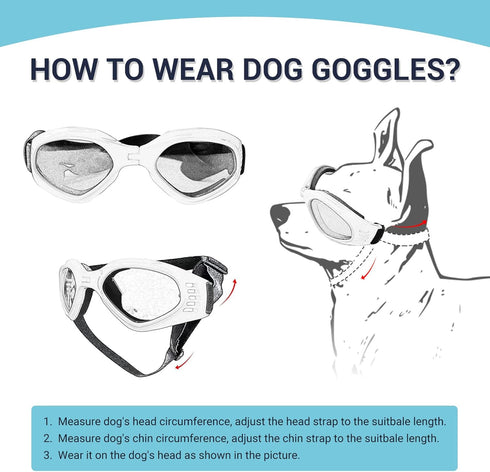 Petleso Dog Goggles for Medium Breed, Eye Protection Sunglasses, Windproof Anti-UV, Pink