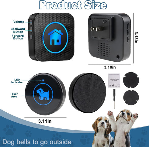 Cangecit 2026 1000Feet 55 5 (1 Dog Door Bell Version, Dog Doorbells for Potty Training Dog Bells to Go Outside, Range