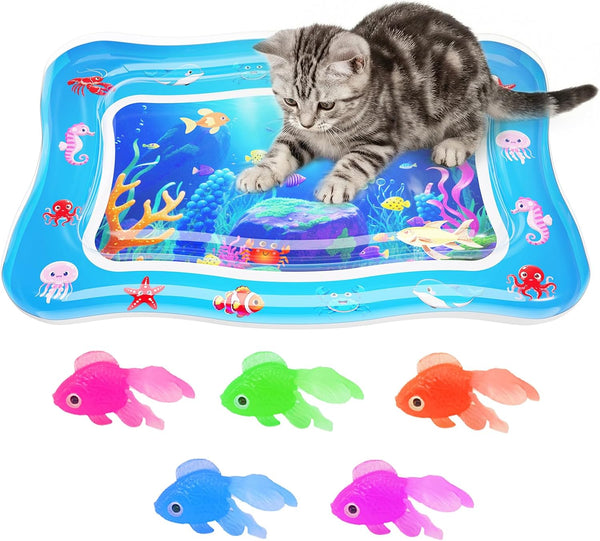 Aoioploa Cat Water Mat - Interactive Cat Toys Upgraded Thickened 0.7mm PVC Cooling