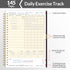 Fitness Journal Workout Planner, A5 (6.4" x 8.3") Undated Journal for Men & Women to Track Progress and Achieve Goals