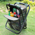 Folding Camping Chair Stool Backpack with Cooler Insulated Picnic Bag for Outdoor Fishing and Hunting