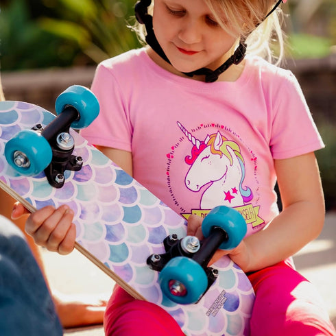Rude Boyz 17" Micro Complete Skateboard - Maple Wood, ABEC 7 Bearings, Double Kick Concave Deck for Kids