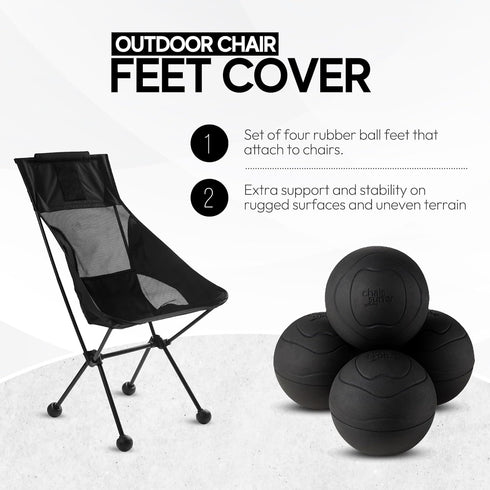 45mm) Stabilizing Rubber Ball Feet for Helinox Camping Chair - Durable Outdoor Chair Leg Cap, Help Stability on Rugged