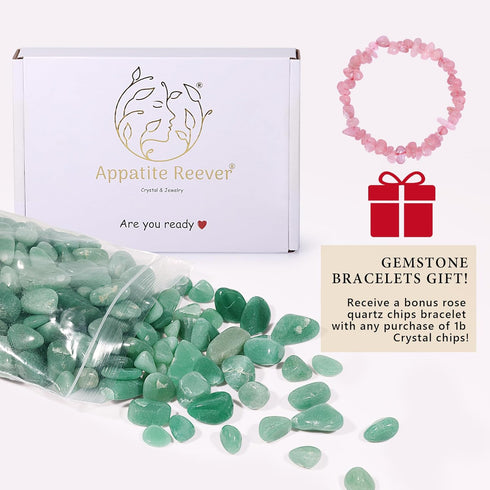 Green Aventurine Crystal Chips 1lb - 500+ Pcs Natural Tumbled Stones for Healing Crystals & Fish Tank Rocks