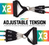 Resistance Bands Set (12 Piece) - Includes Door Anchor, Ankle, Wrist Strap, Exercise Guide and Carrying Bag
