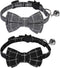 SLSON 2 Pack Breakaway Cat Collar with Bell and Bow Tie, Adjustable Plaid Kitten Collar for Cats and Small Dogs