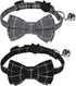 SLSON 2 Pack Breakaway Cat Collar with Bell and Bow Tie, Adjustable Plaid Kitten Collar for Cats and Small Dogs