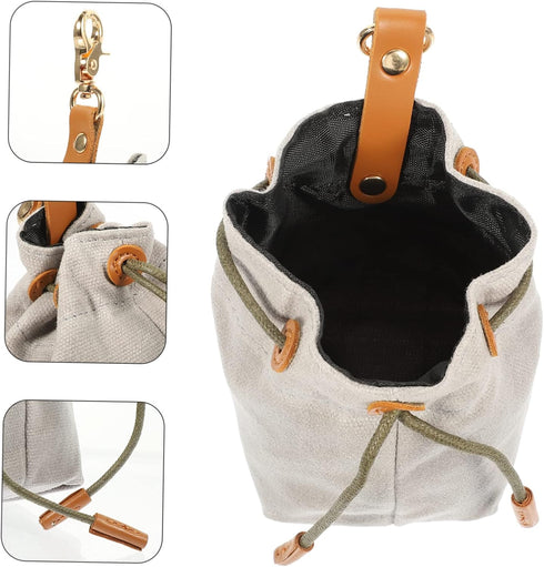 5pcs Mipcase Portable Dog Treat Pouch Lightweight Canvas Snack Bag Drawstring for Outdoor Training and Food Holder